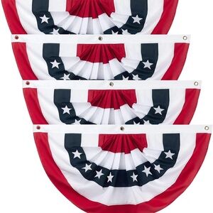 3 pack 3x6 Pleated Fan flag Patriotic Flag